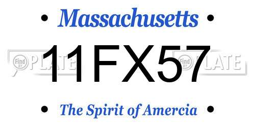 11FX57 Massachusetts License Plate