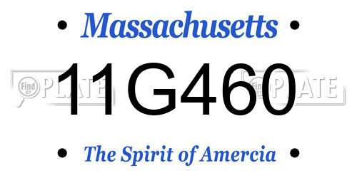 11G460 Massachusetts License Plate
