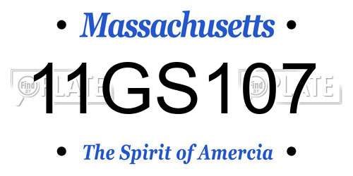 11GS107 Massachusetts License Plate