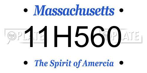 11H560 Massachusetts License Plate