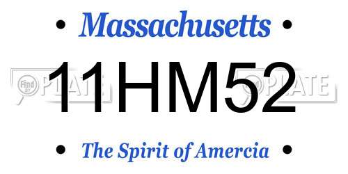 11HM52 Massachusetts License Plate