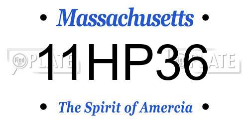 11HP36 Massachusetts License Plate