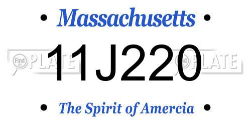 11J220 Massachusetts License Plate