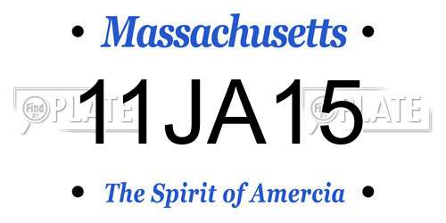 11JA15 Massachusetts License Plate
