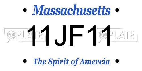 11JF11 Massachusetts License Plate