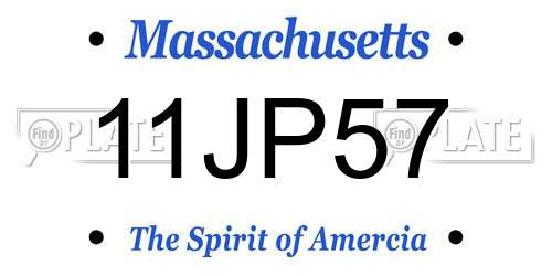 11JP57 Massachusetts License Plate