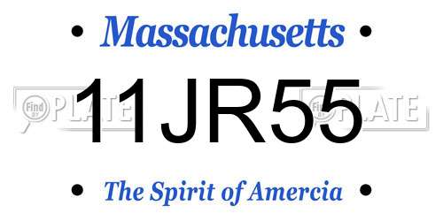 11JR55 Massachusetts License Plate