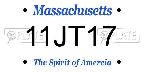 11JT17 Massachusetts License Plate
