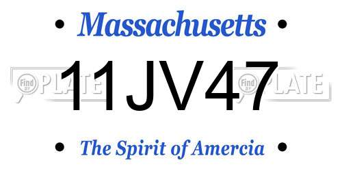 11JV47 Massachusetts License Plate