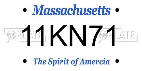11KN71 Massachusetts License Plate