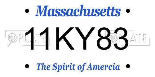 11KY83 Massachusetts License Plate