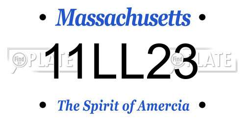 11LL23 Massachusetts License Plate