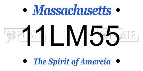 11LM55 Massachusetts License Plate
