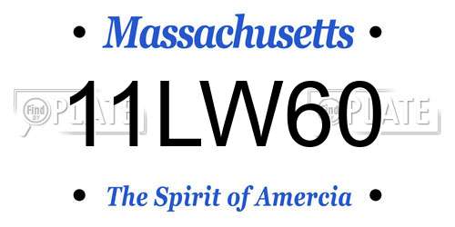 11LW60 Massachusetts License Plate