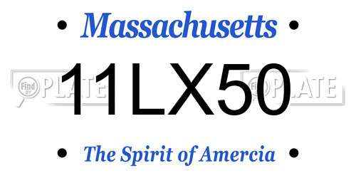 11LX50 Massachusetts License Plate
