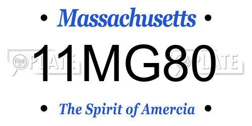 11MG80 Massachusetts License Plate