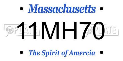 11MH70 Massachusetts License Plate