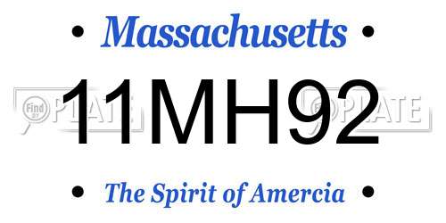 11MH92 Massachusetts License Plate
