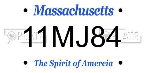 11MJ84 Massachusetts License Plate