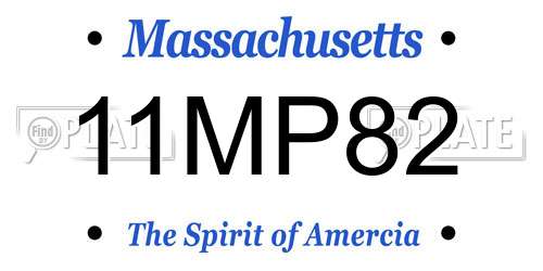 11MP82 Massachusetts License Plate