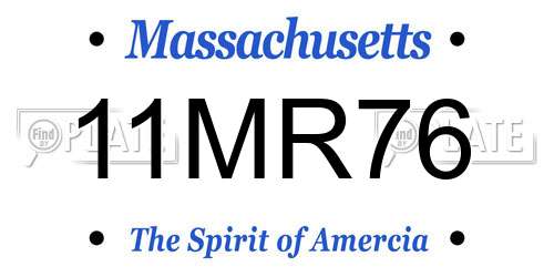 11MR76 Massachusetts License Plate