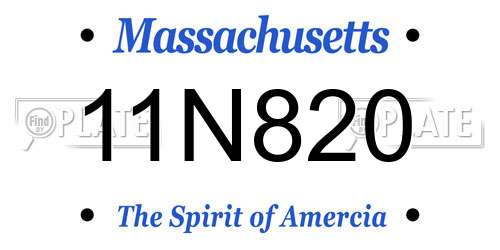 11N820 Massachusetts License Plate