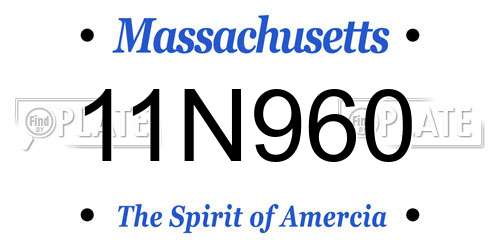 11N960 Massachusetts License Plate