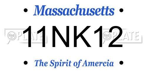 11NK12 Massachusetts License Plate