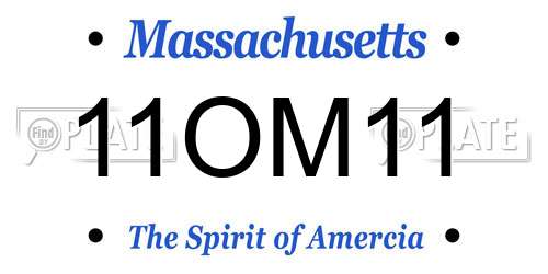 11OM11 Massachusetts License Plate