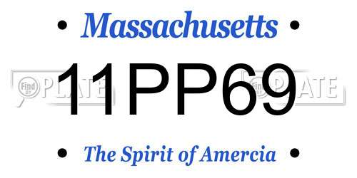 11PP69 Massachusetts License Plate