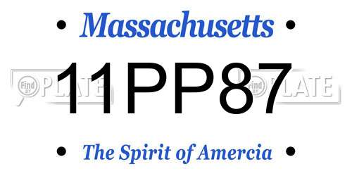 11PP87 Massachusetts License Plate