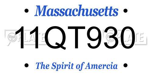11QT930 Massachusetts License Plate