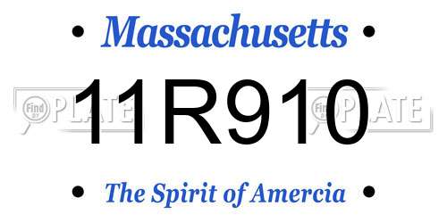 11R910 Massachusetts License Plate