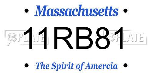 11RB81 Massachusetts License Plate