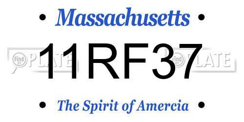 11RF37 Massachusetts License Plate