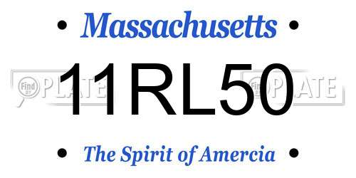 11RL50 Massachusetts License Plate
