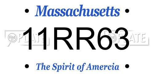 11RR63 Massachusetts License Plate
