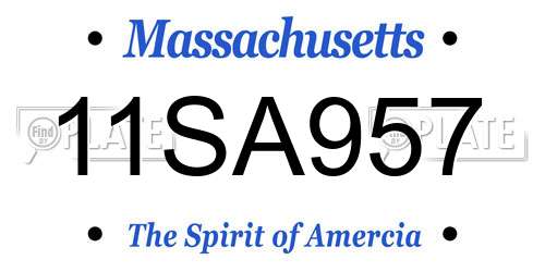 11SA957 Massachusetts License Plate