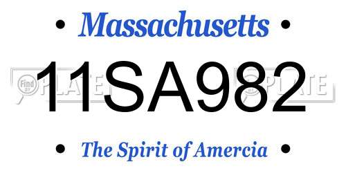 11SA982 Massachusetts License Plate