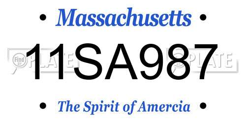 11SA987 Massachusetts License Plate
