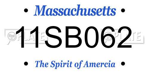 11SB062 Massachusetts License Plate