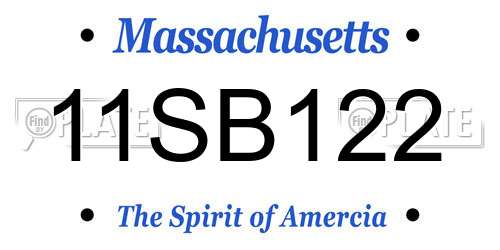 11SB122 Massachusetts License Plate