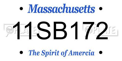 11SB172 Massachusetts License Plate