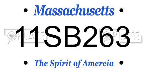11SB263 Massachusetts License Plate