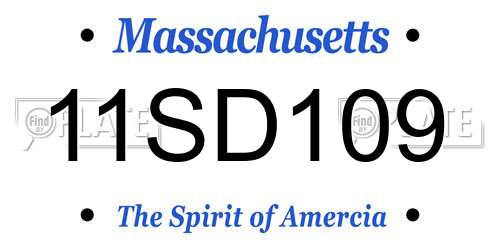 11SD109 Massachusetts License Plate