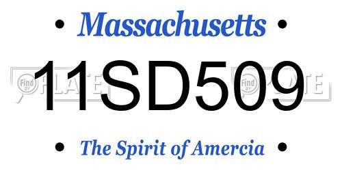 11SD509 Massachusetts License Plate