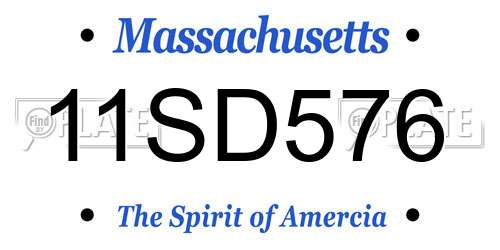 11SD576 Massachusetts License Plate
