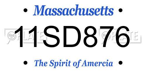 11SD876 Massachusetts License Plate
