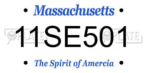 11SE501 Massachusetts License Plate