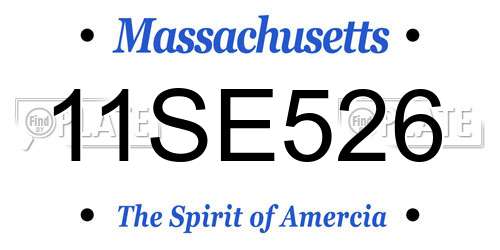 11SE526 Massachusetts License Plate